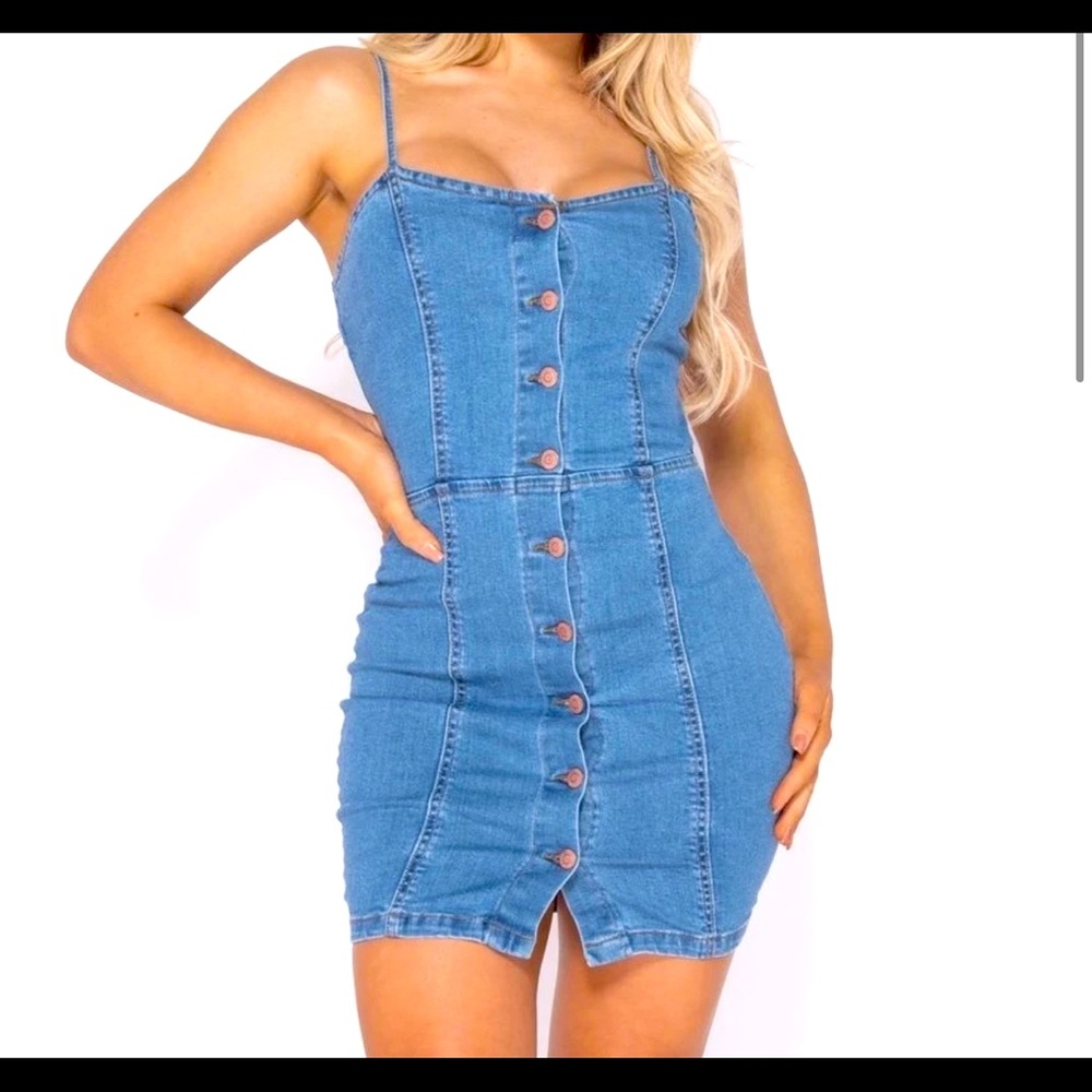 “Button me down” mini dress